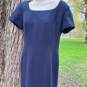 Worthington navy shift dress knee length 8p